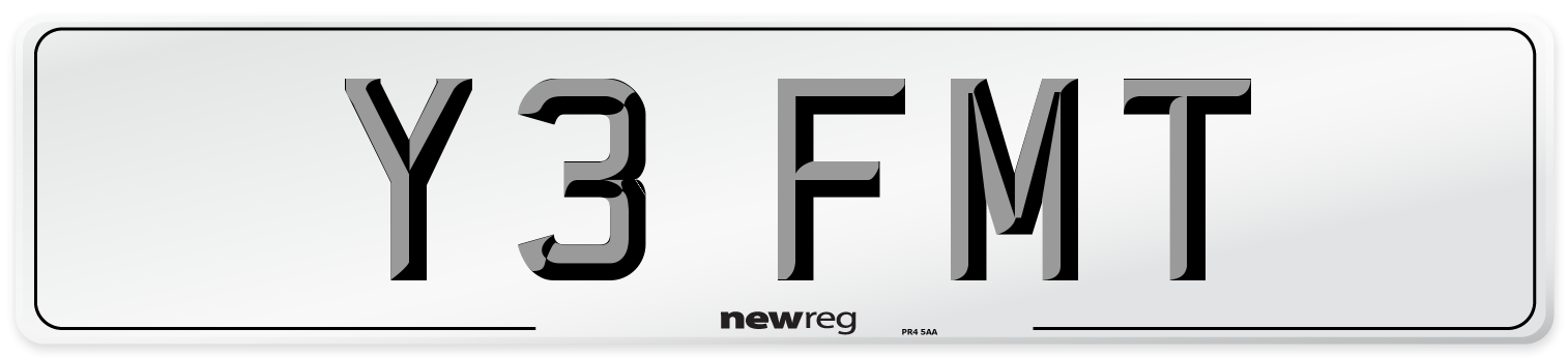 Y3 FMT Front Number Plate