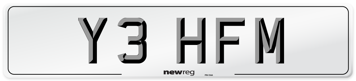 Y3 HFM Front Number Plate