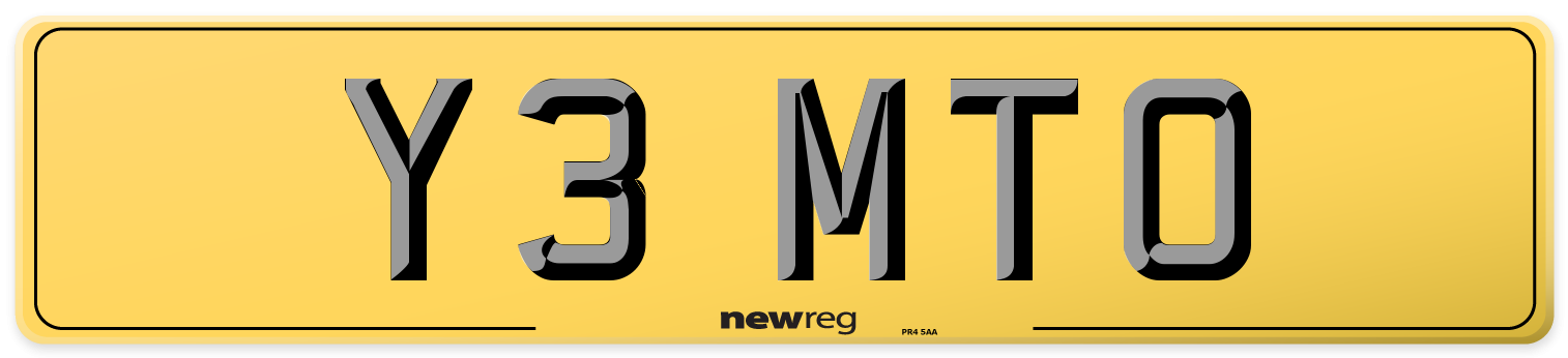 Y3 MTO Rear Number Plate