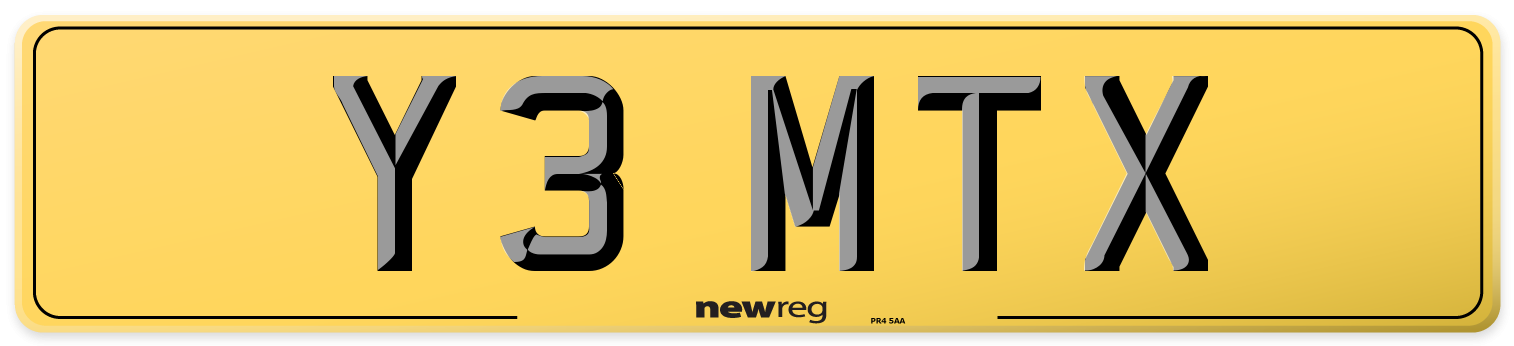 Y3 MTX Rear Number Plate