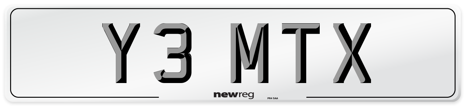 Y3 MTX Front Number Plate