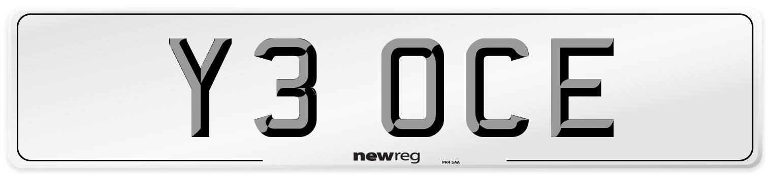 Y3 OCE Front Number Plate
