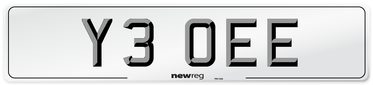 Y3 OEE Front Number Plate