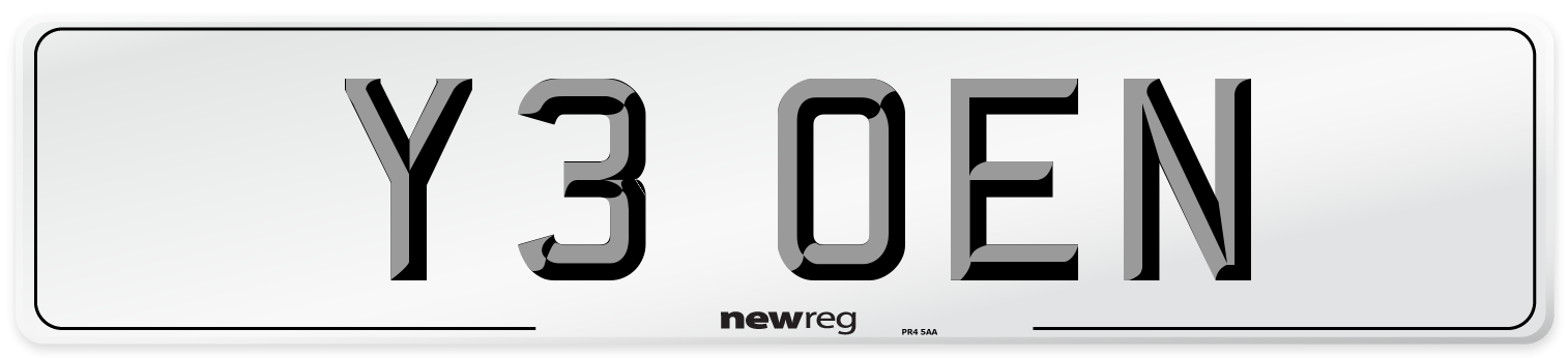 Y3 OEN Front Number Plate