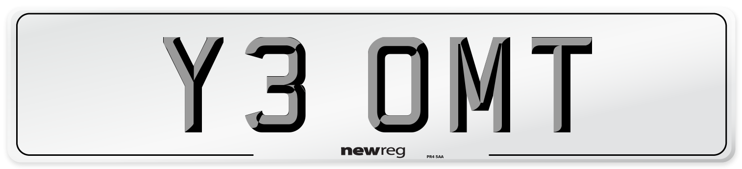Y3 OMT Front Number Plate