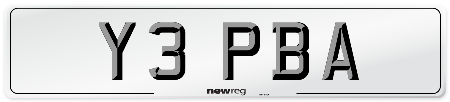 Y3 PBA Front Number Plate