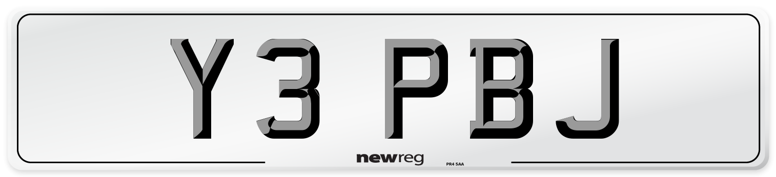 Y3 PBJ Front Number Plate
