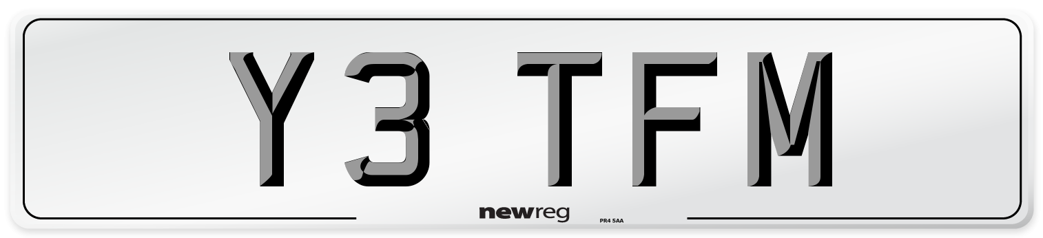Y3 TFM Front Number Plate