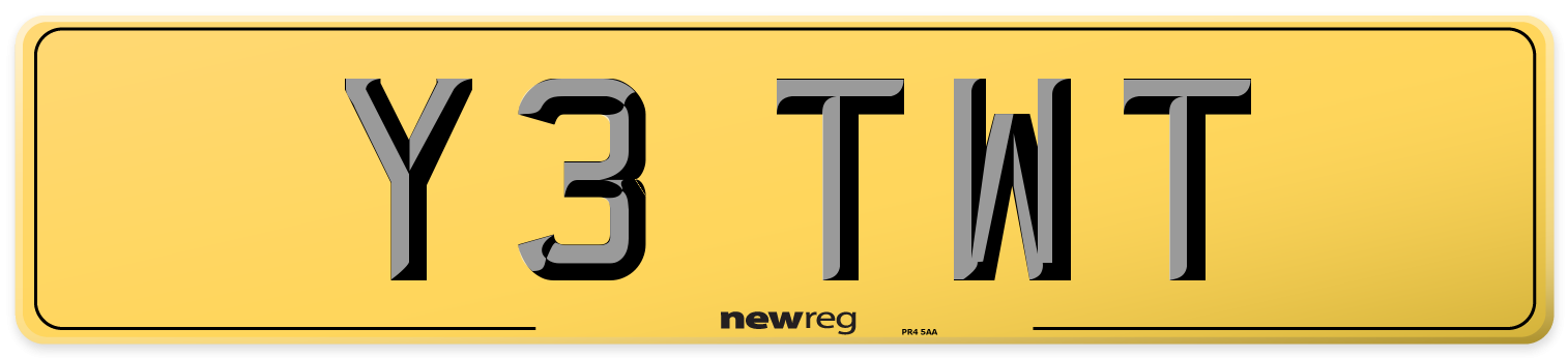 Y3 TWT Rear Number Plate