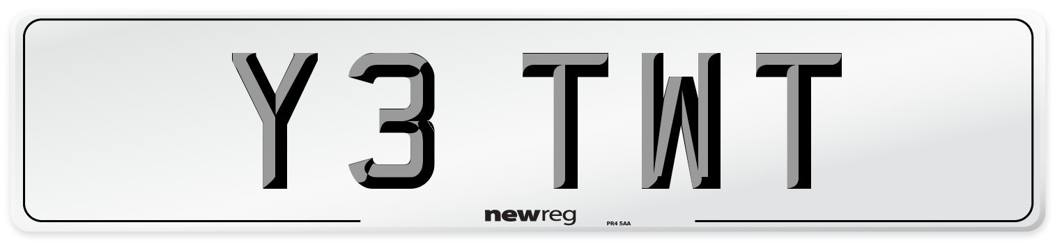 Y3 TWT Front Number Plate