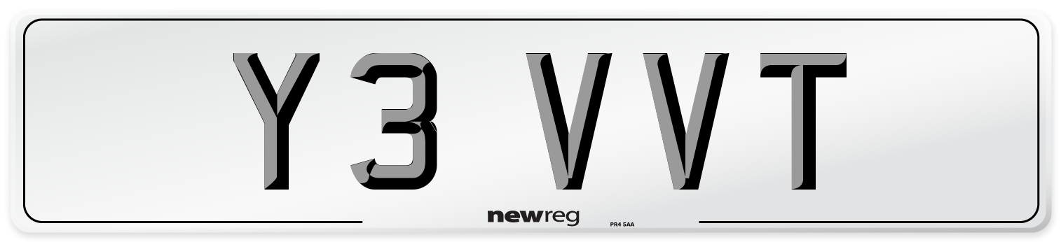 Y3 VVT Front Number Plate