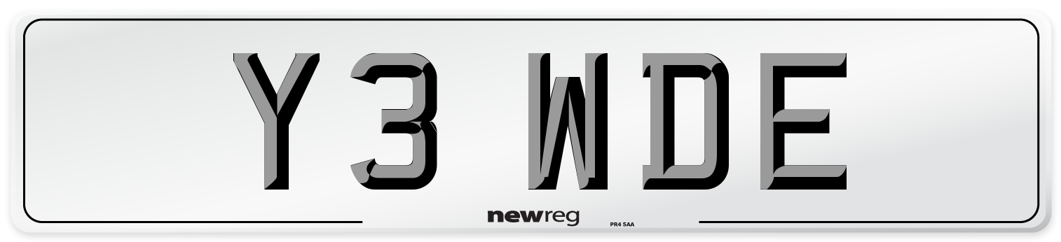 Y3 WDE Front Number Plate