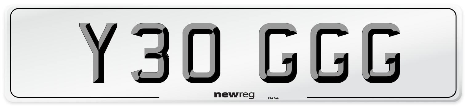 Y30 GGG Front Number Plate