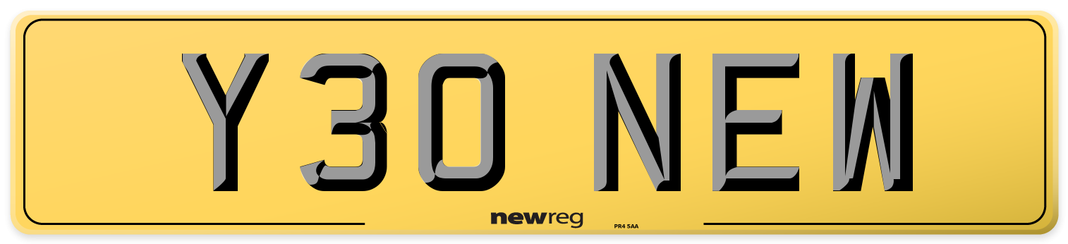 Y30 NEW Rear Number Plate