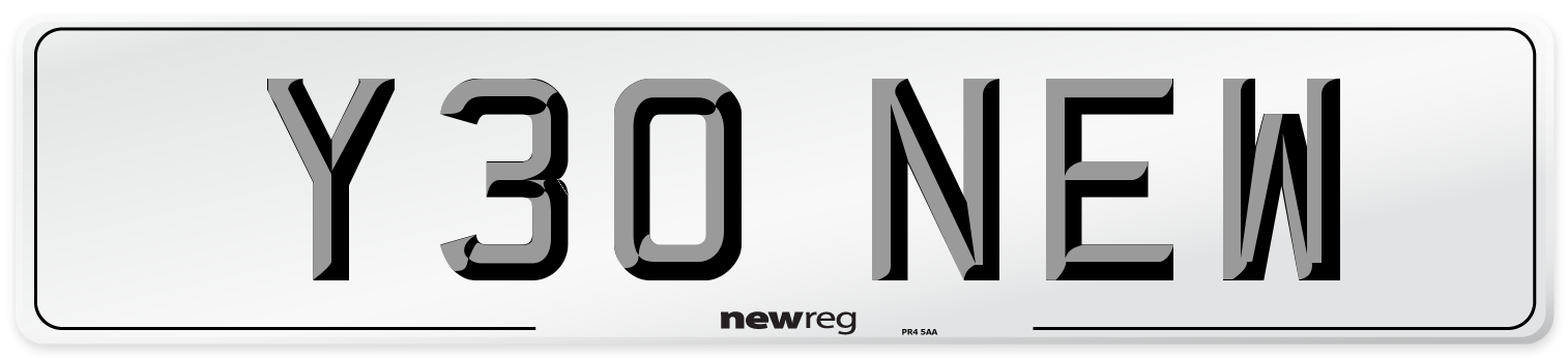 Y30 NEW Front Number Plate
