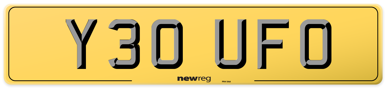 Y30 UFO Rear Number Plate