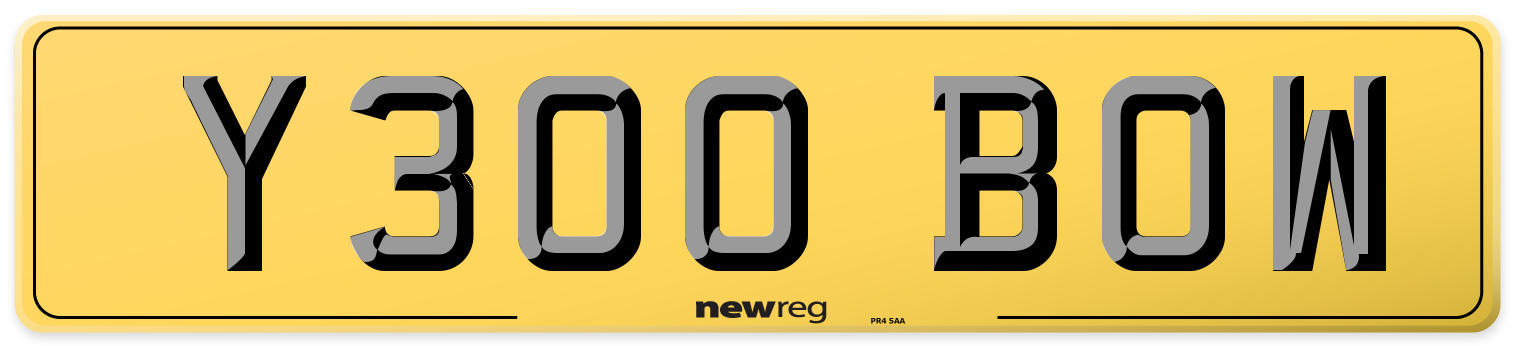 Y300 BOW Rear Number Plate
