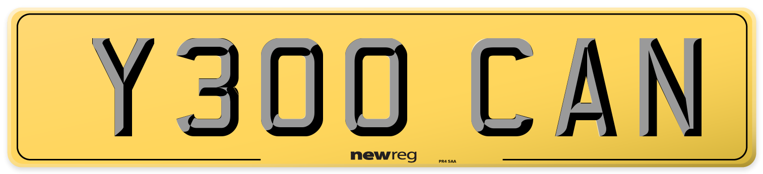 Y300 CAN Rear Number Plate