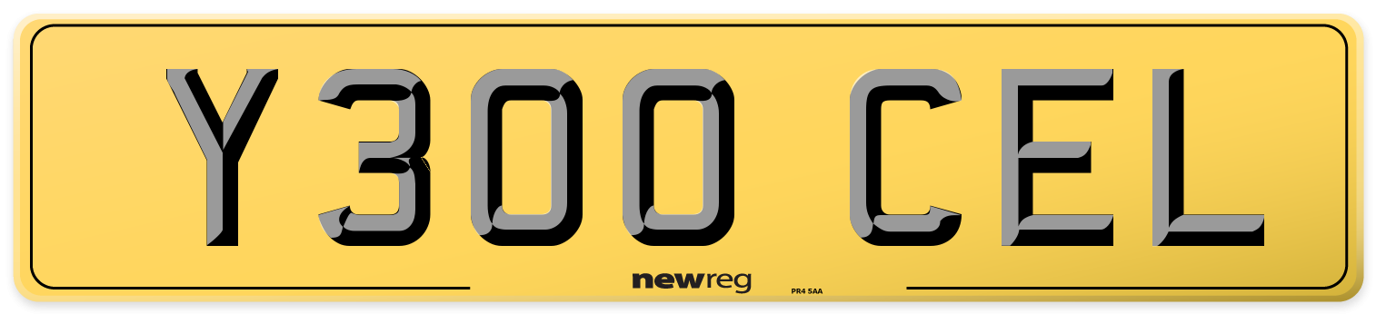 Y300 CEL Rear Number Plate