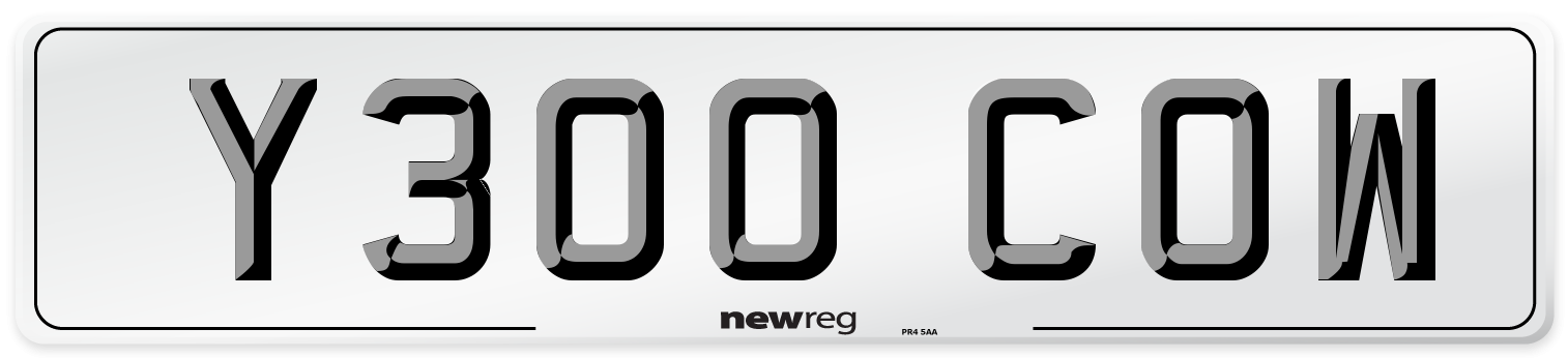 Y300 COW Front Number Plate