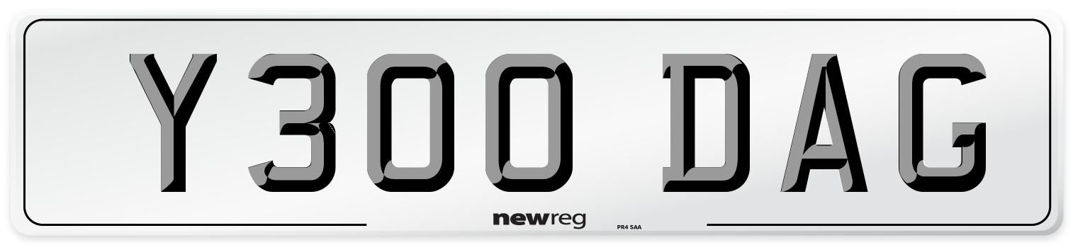 Y300 DAG Front Number Plate