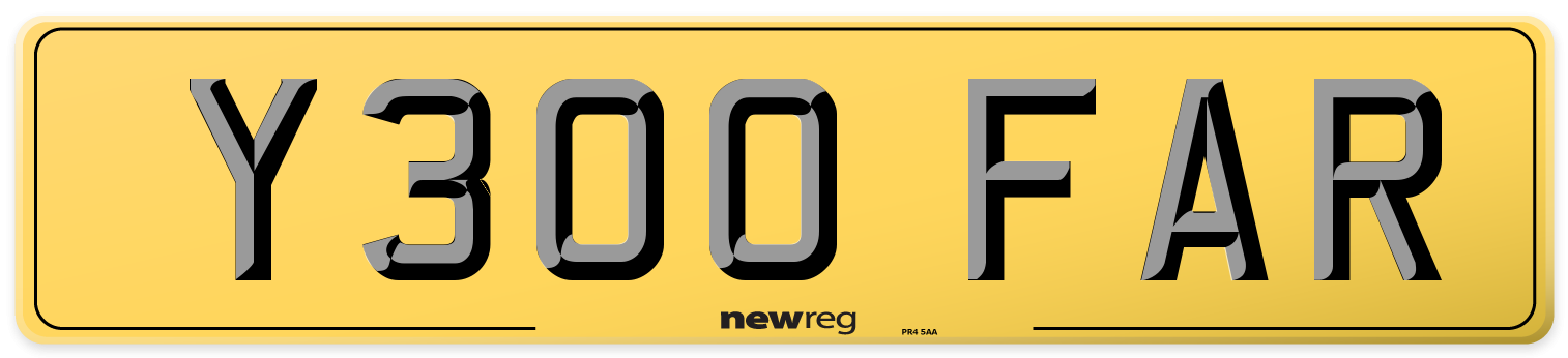 Y300 FAR Rear Number Plate