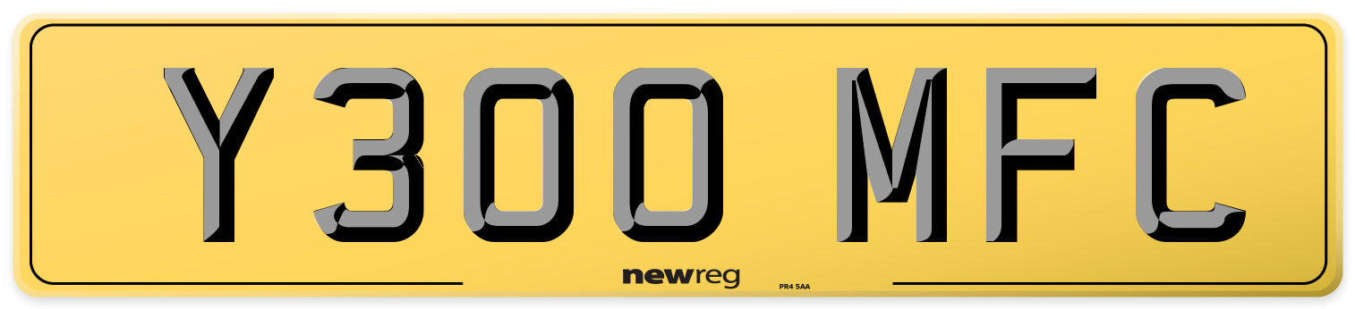 Y300 MFC Rear Number Plate