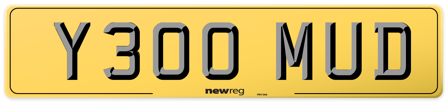 Y300 MUD Rear Number Plate