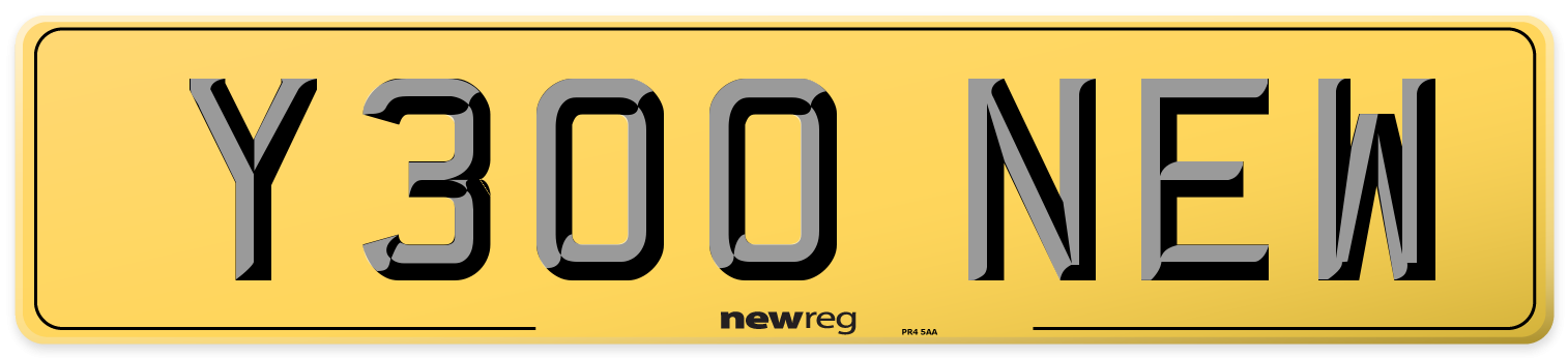 Y300 NEW Rear Number Plate