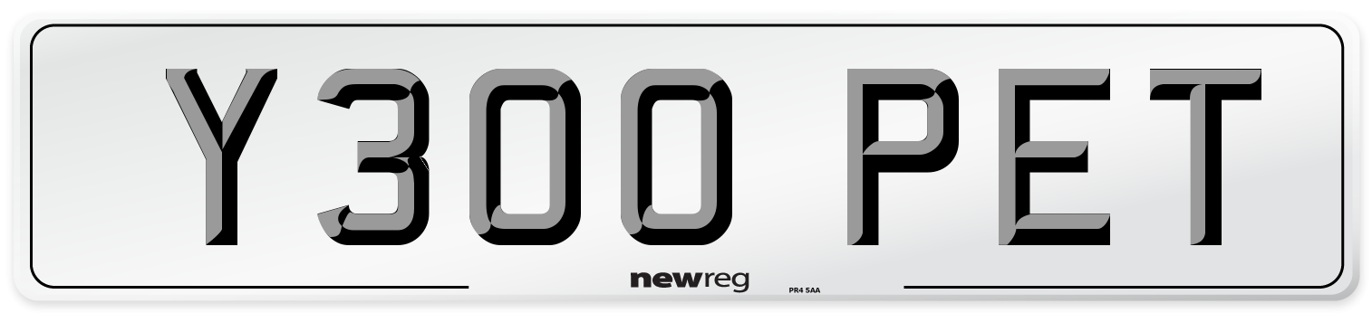Y300 PET Front Number Plate