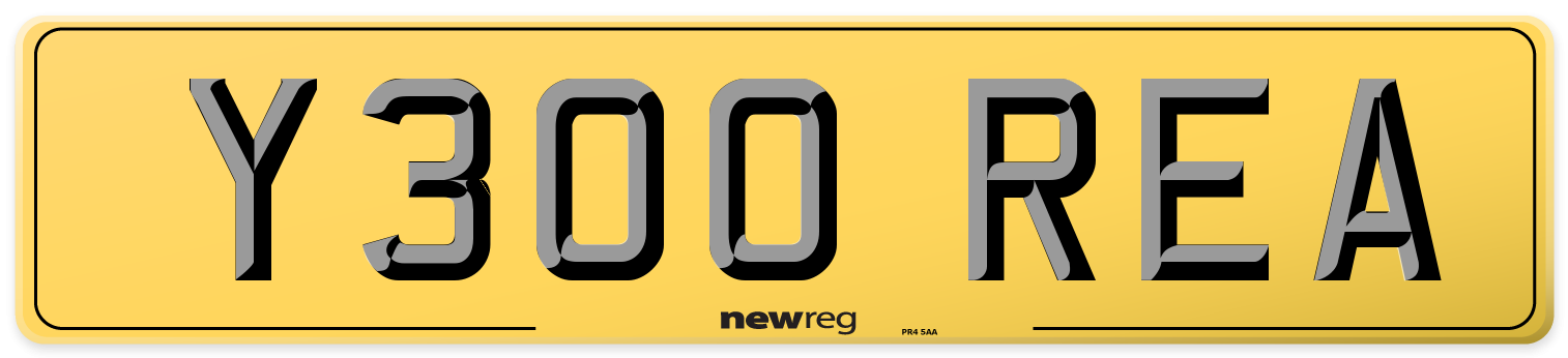 Y300 REA Rear Number Plate