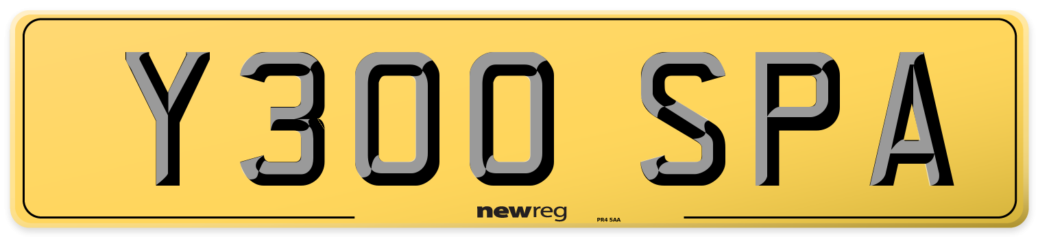Y300 SPA Rear Number Plate