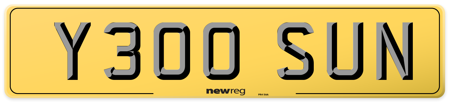 Y300 SUN Rear Number Plate
