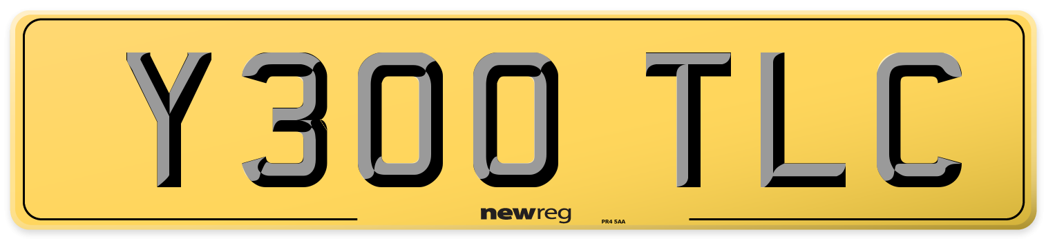 Y300 TLC Rear Number Plate