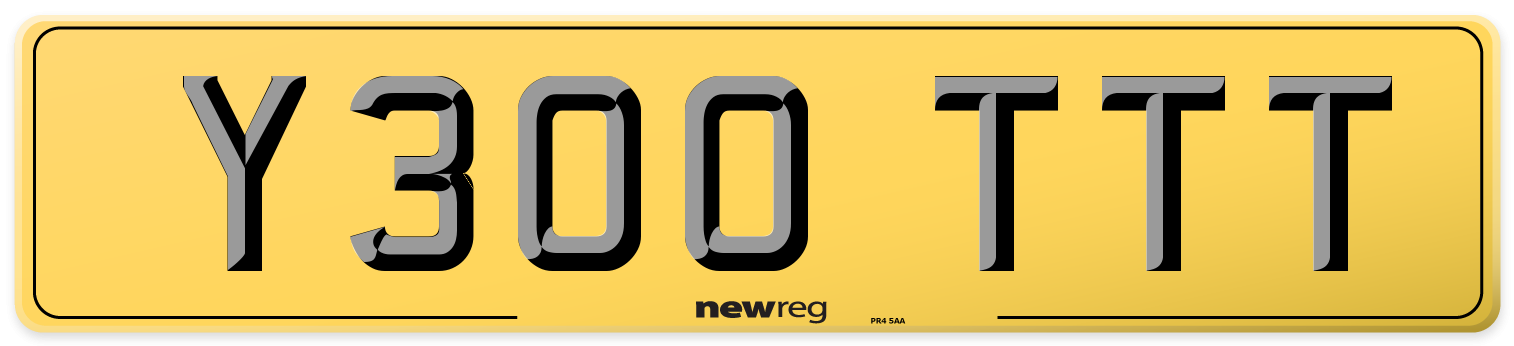 Y300 TTT Rear Number Plate