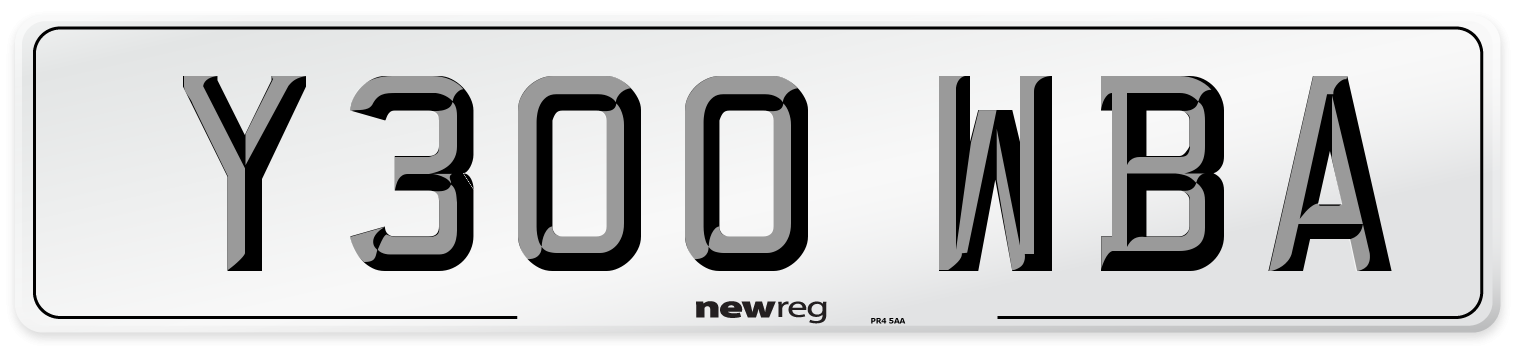 Y300 WBA Front Number Plate