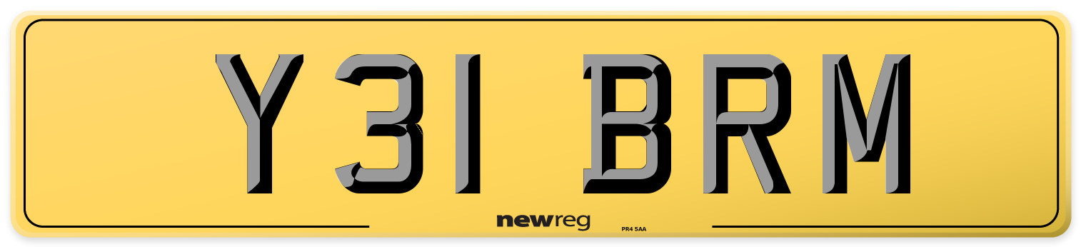 Y31 BRM Rear Number Plate