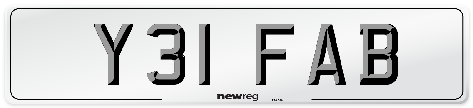 Y31 FAB Front Number Plate