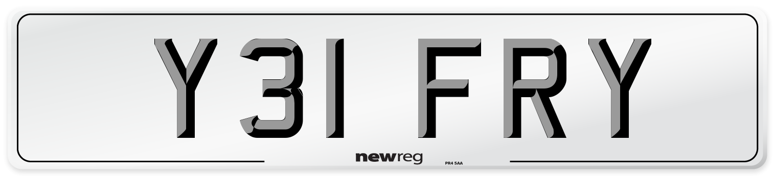 Y31 FRY Front Number Plate