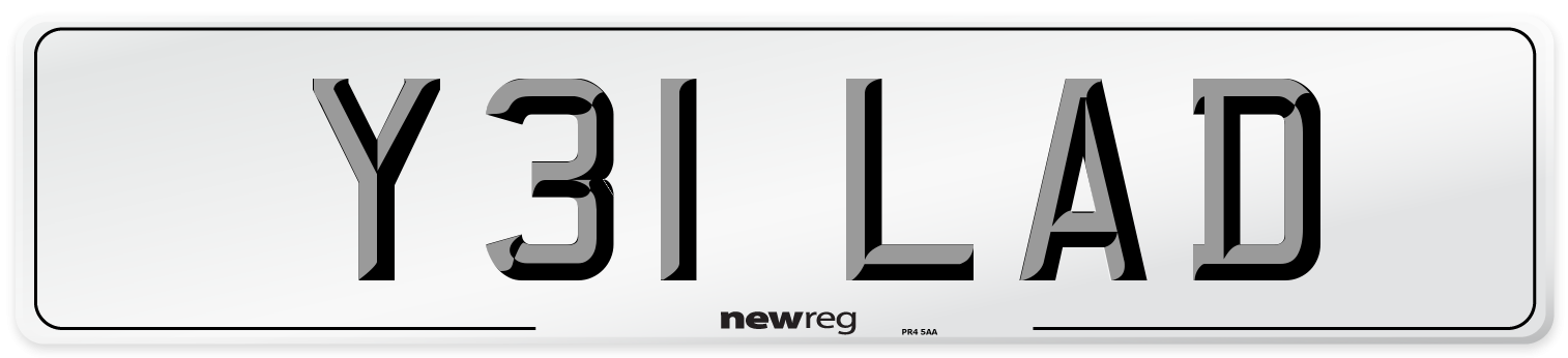 Y31 LAD Front Number Plate