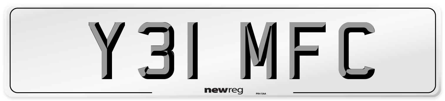 Y31 MFC Front Number Plate