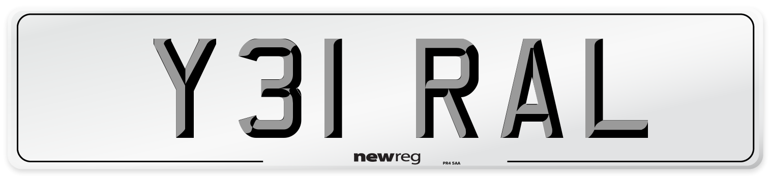 Y31 RAL Front Number Plate