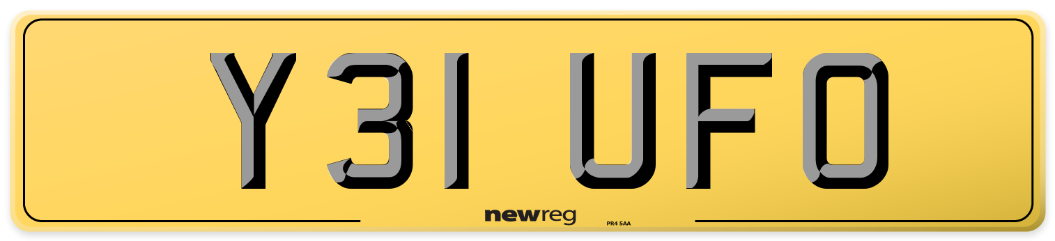 Y31 UFO Rear Number Plate