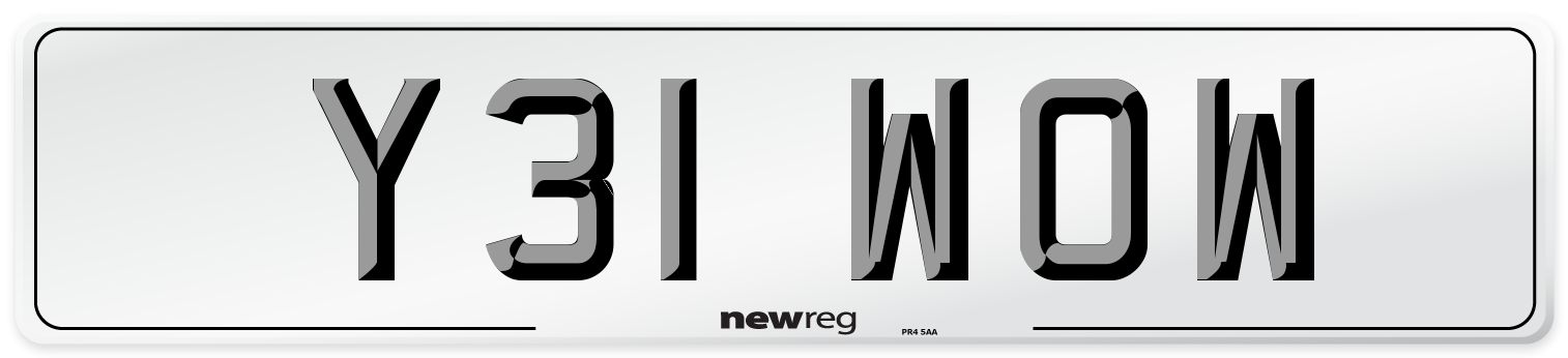 Y31 WOW Front Number Plate