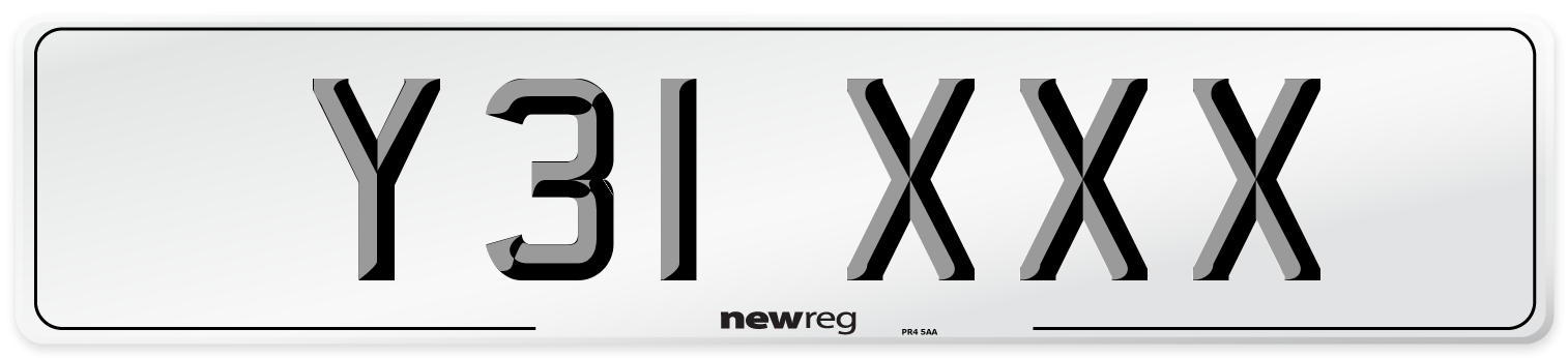 Y31 XXX Front Number Plate