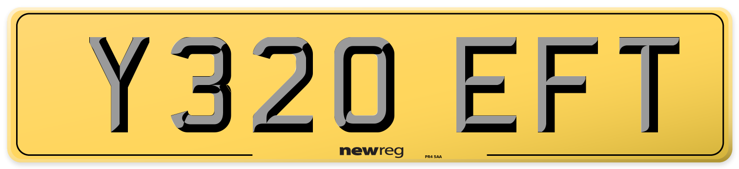 Y320 EFT Rear Number Plate