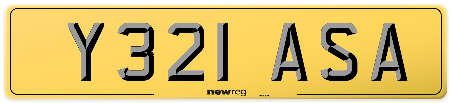 Y321 ASA Rear Number Plate