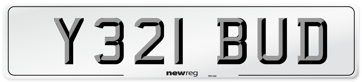 Y321 BUD Front Number Plate