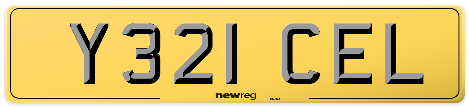 Y321 CEL Rear Number Plate