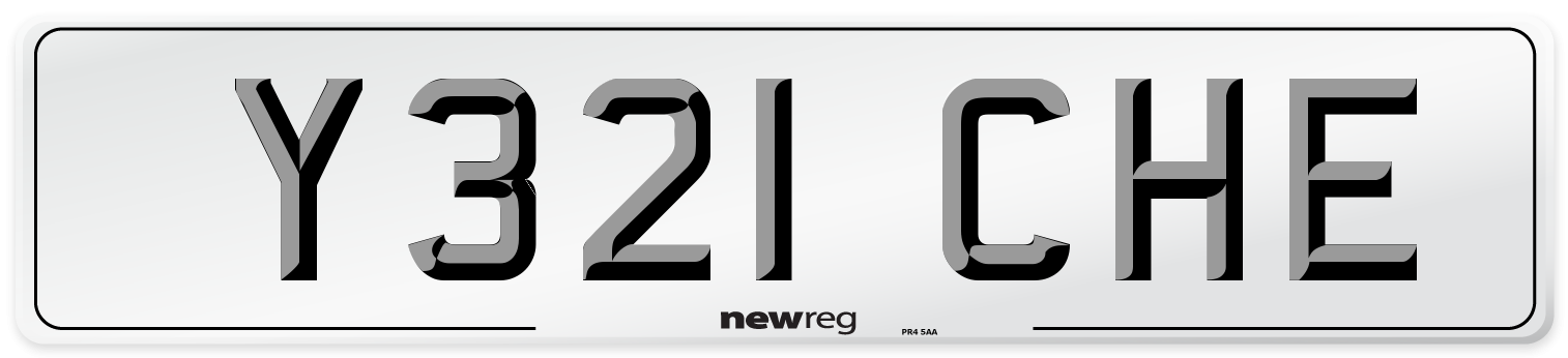 Y321 CHE Front Number Plate